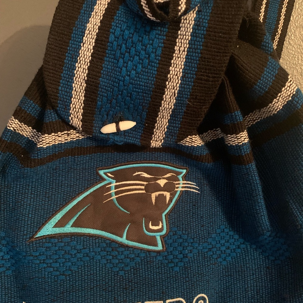 Carolina Panthers NFL Blue and Black Drawstring Bag/Backpack